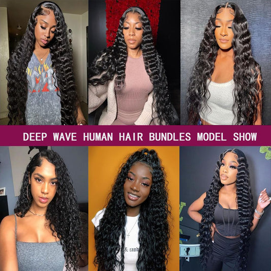 Wlymly - 3 Virgin Brazilian Deep Wave Bundles - 20, 22, 24 Inch*