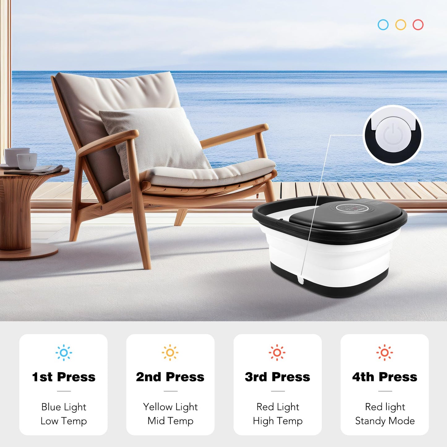 Hydroelectric Spa Treatment For Pedicure With Heat And Remote Control
