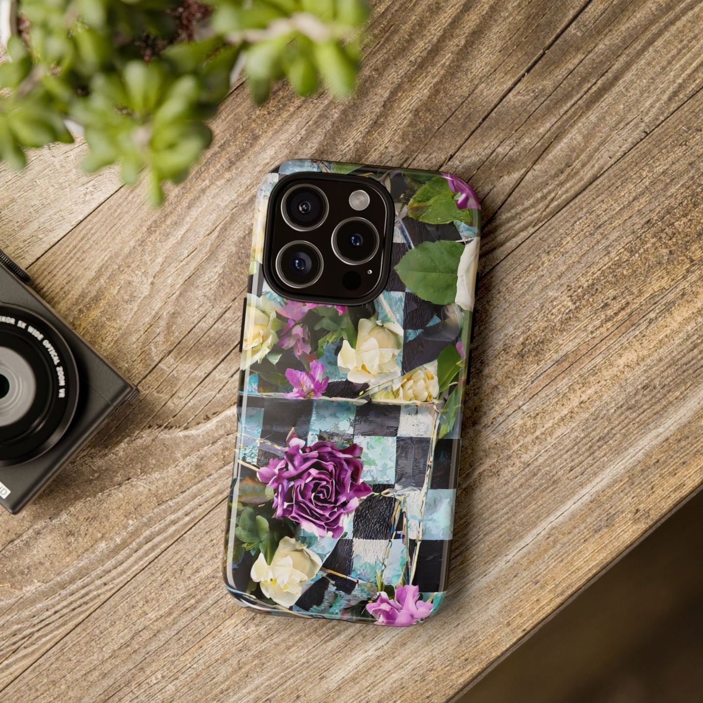 Checkerboard Tough Phone Case For iPhone, Samsung Galaxy, And Google Pixel