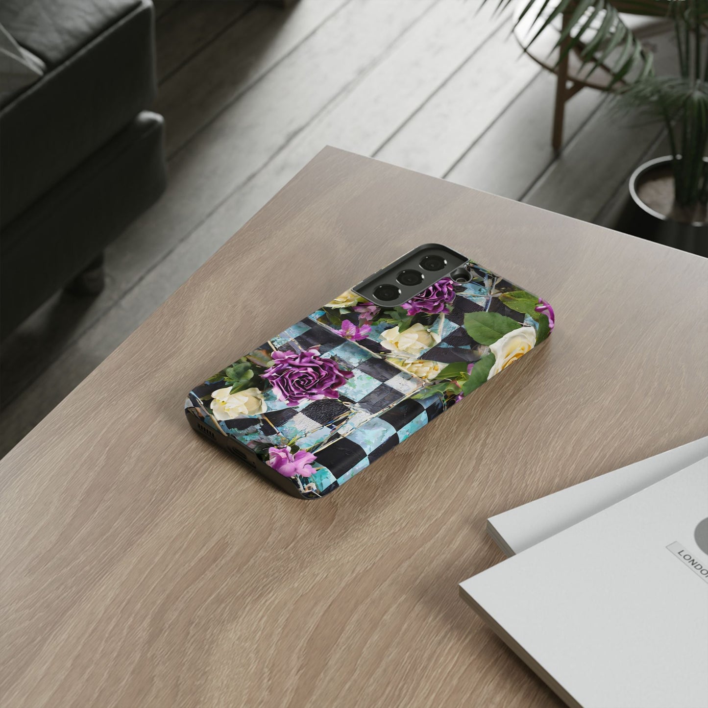 Checkerboard Tough Phone Case For iPhone, Samsung Galaxy, And Google Pixel
