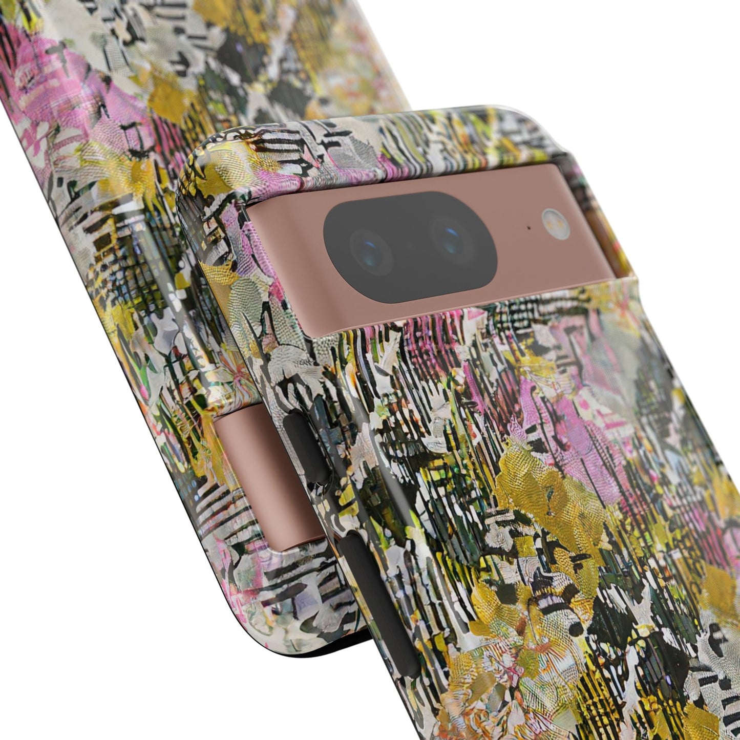 Purple Plaid Floral Artistic Tough Phone Case For iPhone, Samsung Galaxy, Or Google Pixel