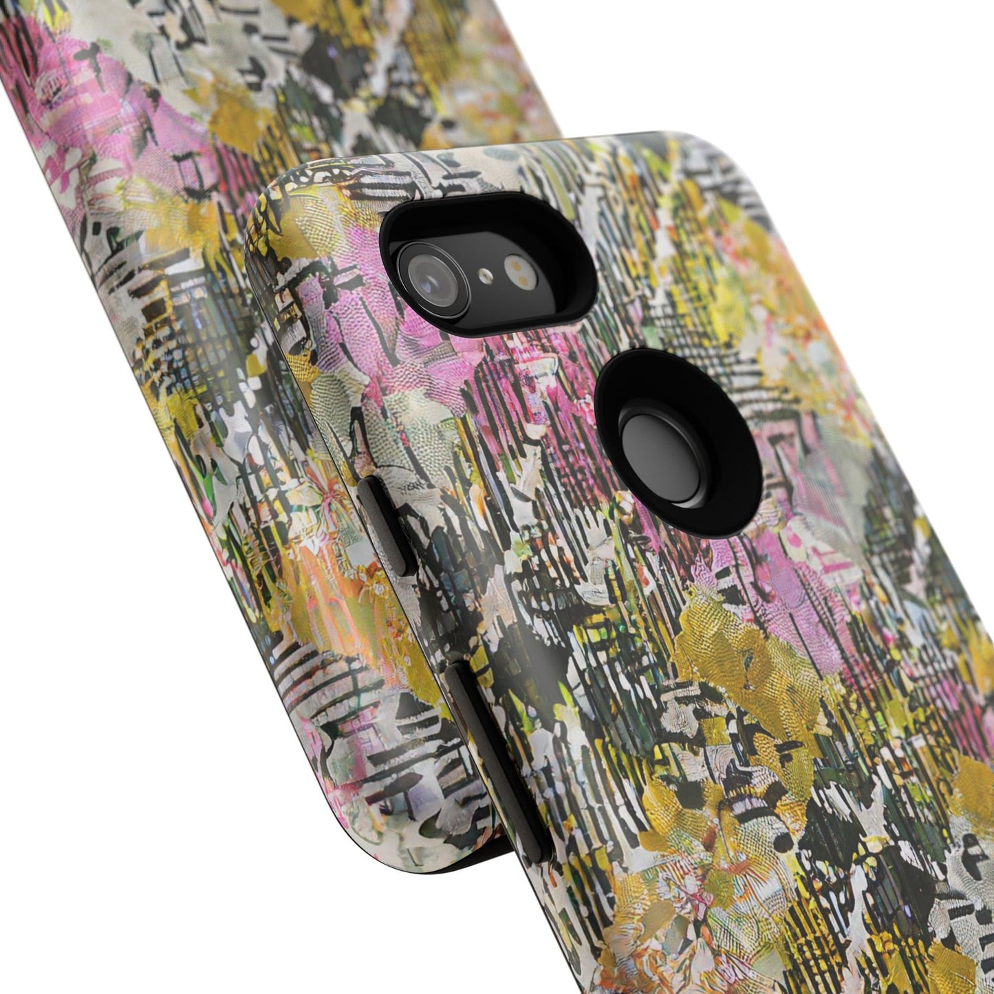 Purple Plaid Floral Artistic Tough Phone Case For iPhone, Samsung Galaxy, Or Google Pixel