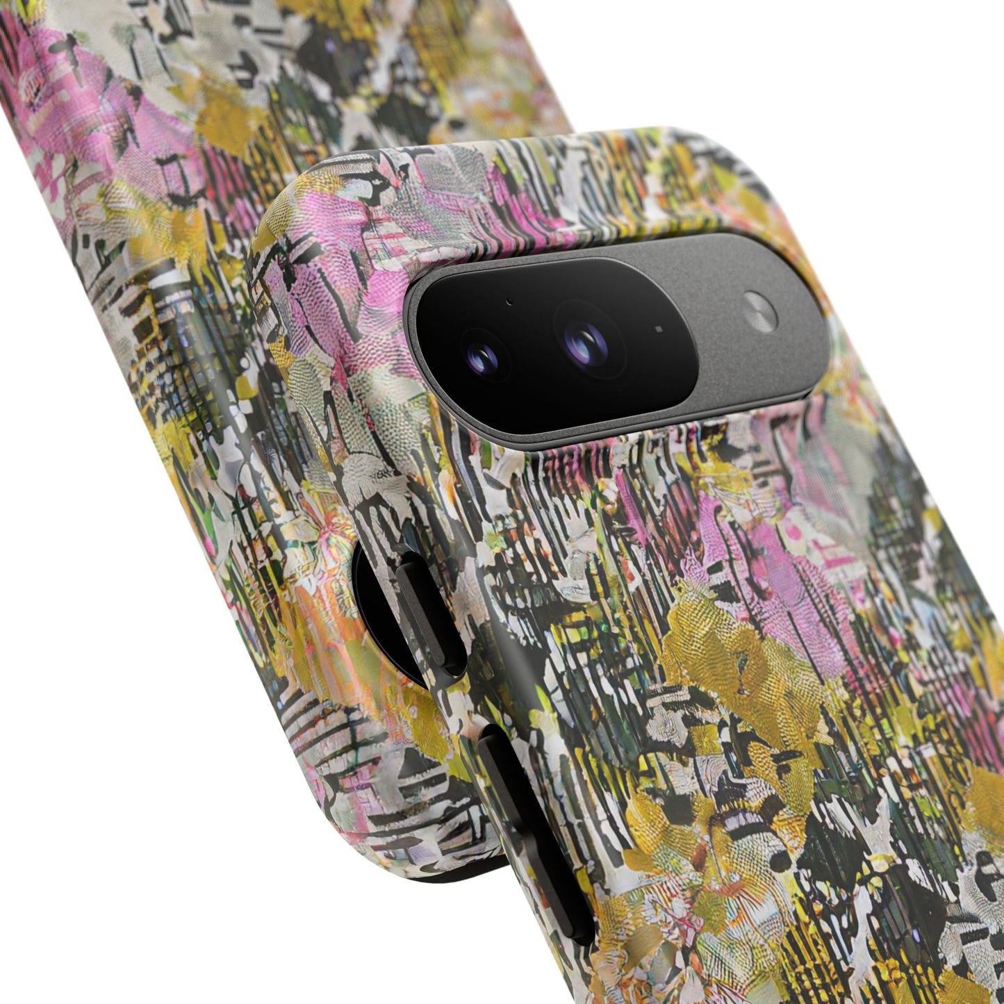 Purple Plaid Floral Artistic Tough Phone Case For iPhone, Samsung Galaxy, Or Google Pixel