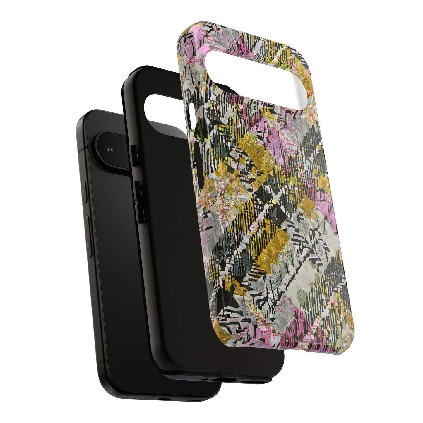 Purple Plaid Floral Artistic Tough Phone Case For iPhone, Samsung Galaxy, Or Google Pixel