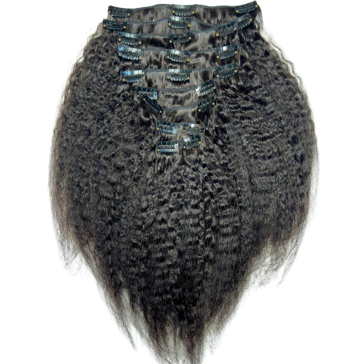 Kinky Straight Clip-In 100% Virgin Hair Extensions