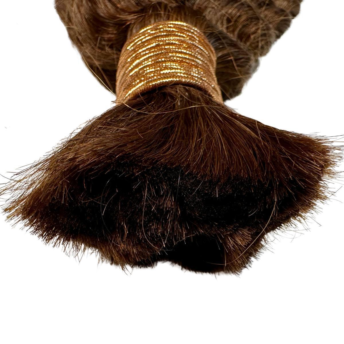 Medium Brown Deep Wave Color 4 Bulk 100% Virgin Braiding Hair