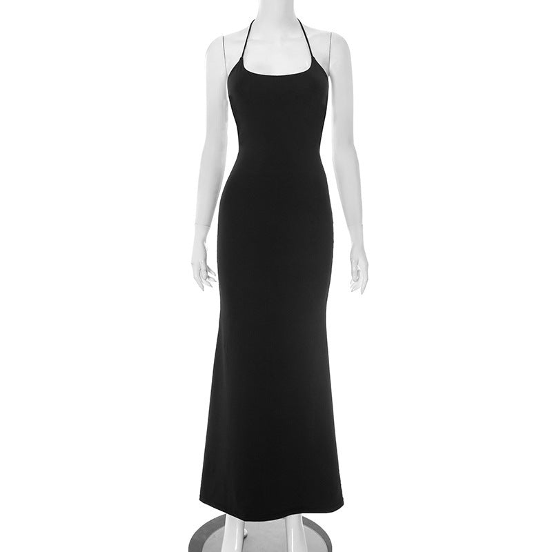 Women Clothing Summer Sensual Slim Fit Halter Tied Dress Women
