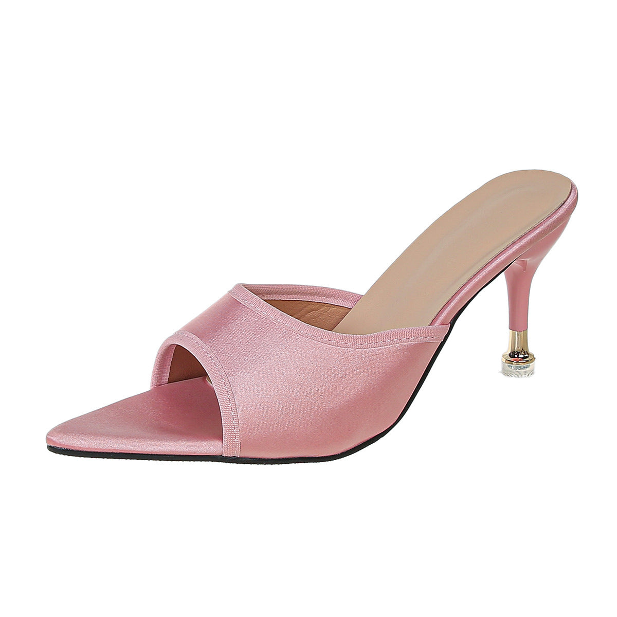 Sexy Pointed High Heel Slippers Women Simple Pointed Fish Mouth Open Toe Stilettos Shoes