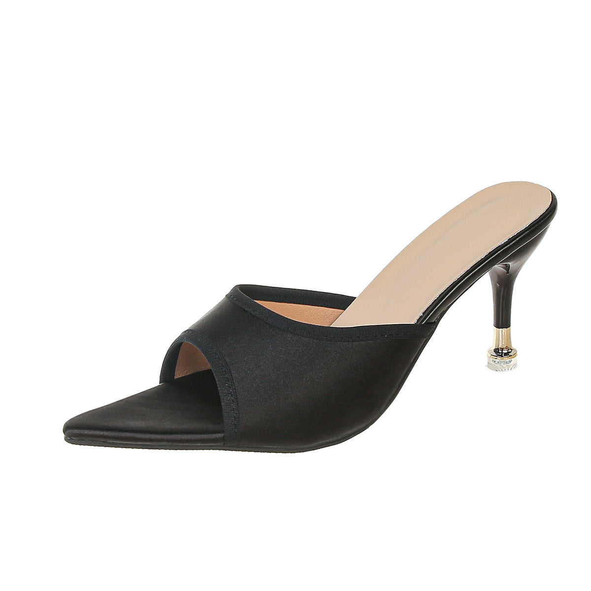 Sexy Pointed High Heel Slippers Women Simple Pointed Fish Mouth Open Toe Stilettos Shoes