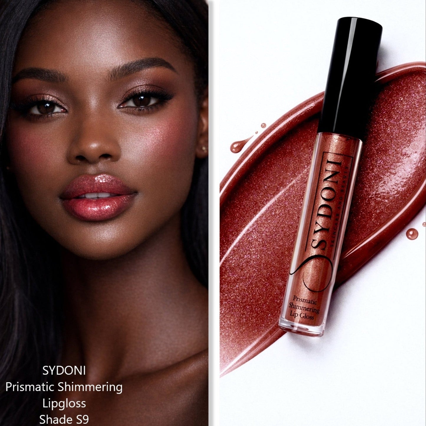 PRISMATIC SHIMMERING LIPGLOSS SHADE S9 - Deep Red with Cool Silver Shimmer