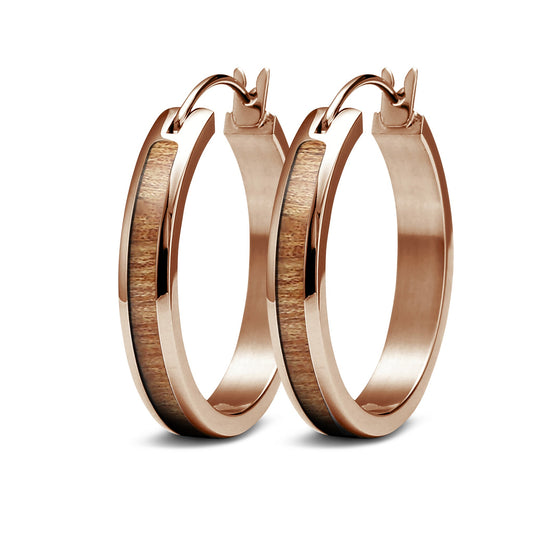 Gum Burl Hoop Earrings - Rose Gold