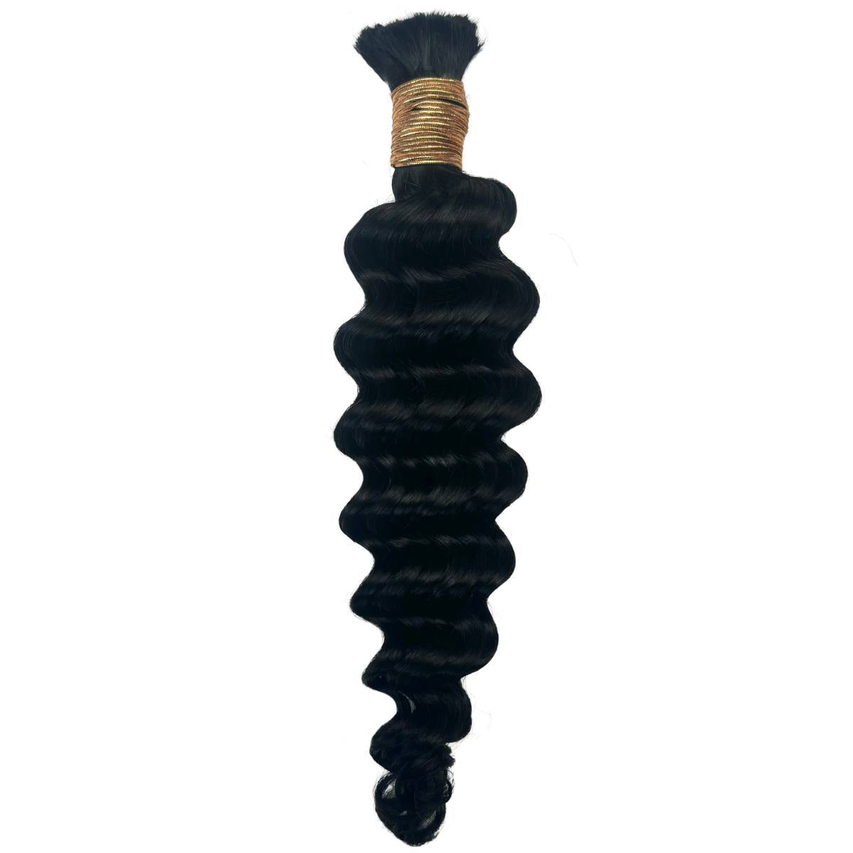 Jet Black Deep Wave Bulk 100% Virgin Braiding Hair