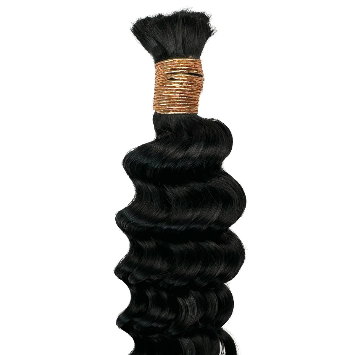 Jet Black Deep Wave Bulk 100% Virgin Braiding Hair